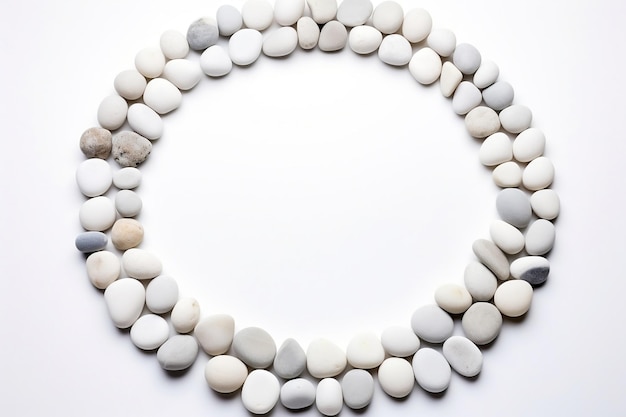 White Stones Isolated on White Background Generative AI