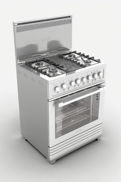 A white stove with the word " cook " on the front.