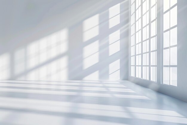 写真 窓の影で製品のプレゼンテーションのための白いスタジオの背景