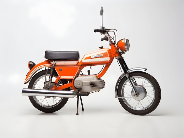 A white Studio photography of honda cross cub 110 on white background