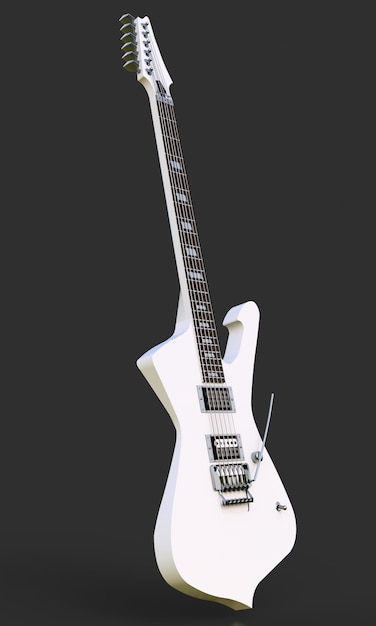 White stylish electric guitar