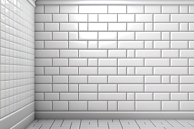 White subway tile background AI generated