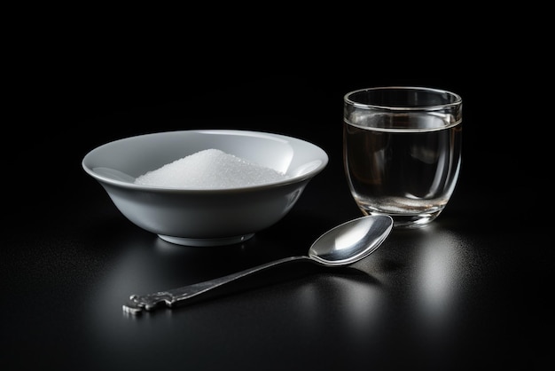 white sugar salt and a spoon