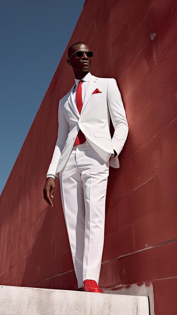 white suit for a male model