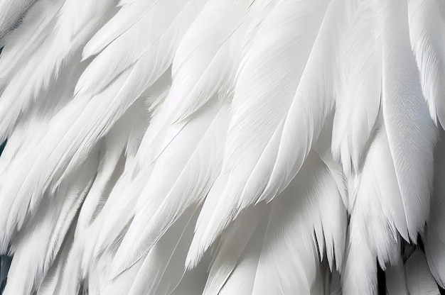 White Swan Feathers Background Goose Plume Pattern Generative Ai Illustration