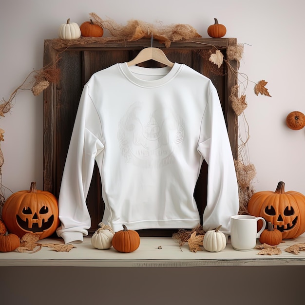 a white sweater with the words  pumpkins  on it