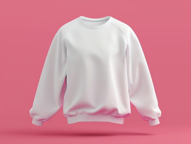 White sweatshirt with pink background photo