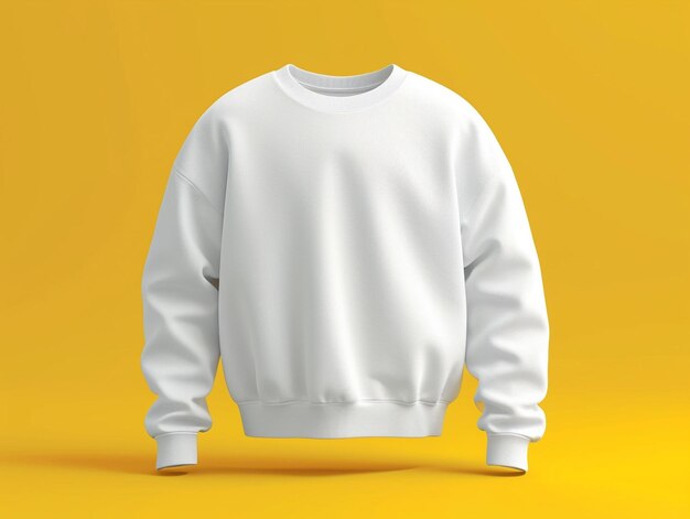 White sweatshirt with yellow background photo