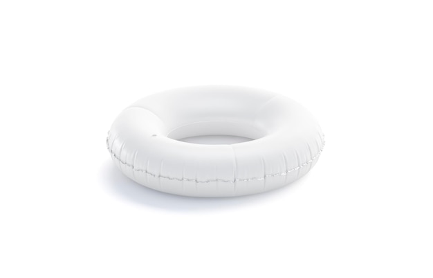 White swim ring mockup. Inflatable lifebuoy mock up for swimming. Safe rubber circle mock-up.