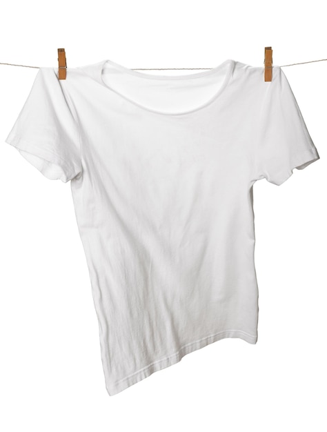 White T-Shirt on Clothes Line