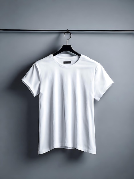 Premium Photo | White t shirt hanging on a hanger