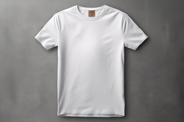 white t shirt mock up template for designs isolated on grey