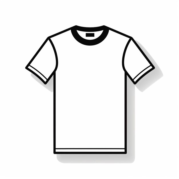 Foto una maglietta bianca con finiture nere su sfondo bianco ai generativa