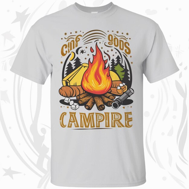 Photo a white t shirt with a camp camper on it