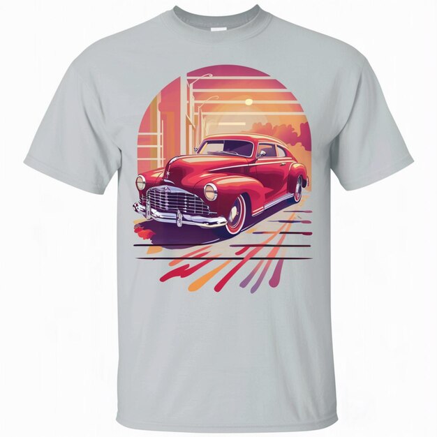 Photo a white t shirt with a design on it that says car