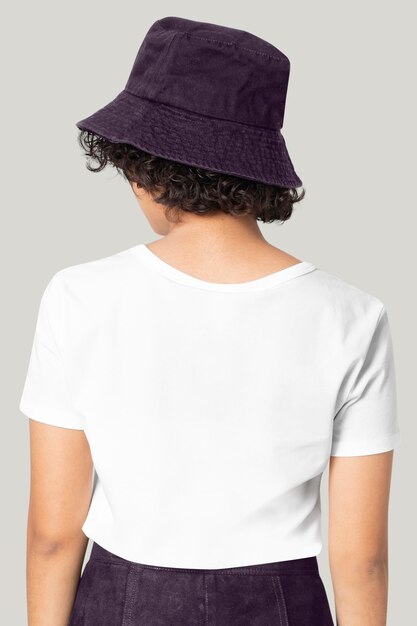 Белая футболка с дизайнерским пространством, женская повседневная одежда, вид сзади