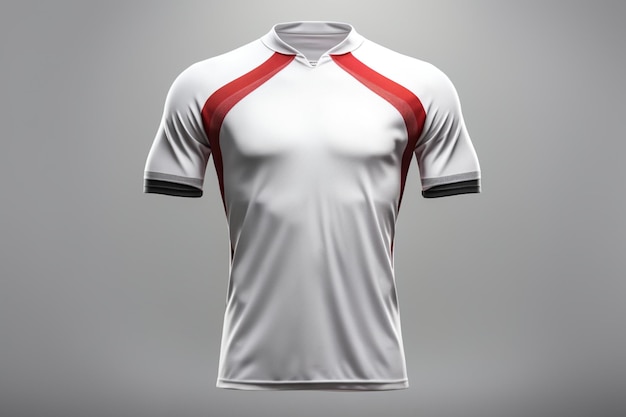 white t shirt with red lines on gray background