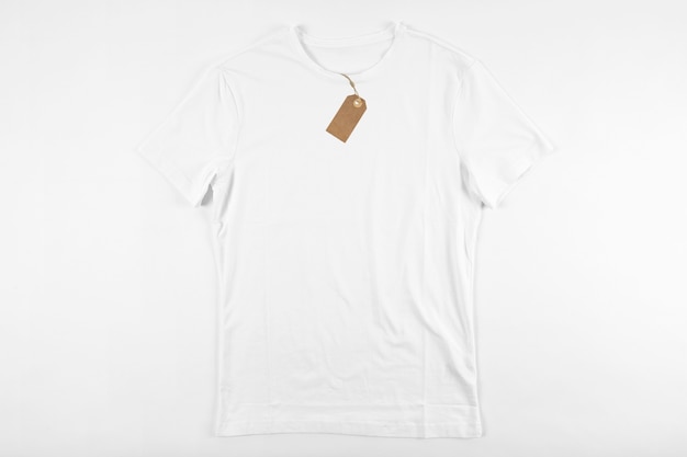 Photo white t shirt with tag