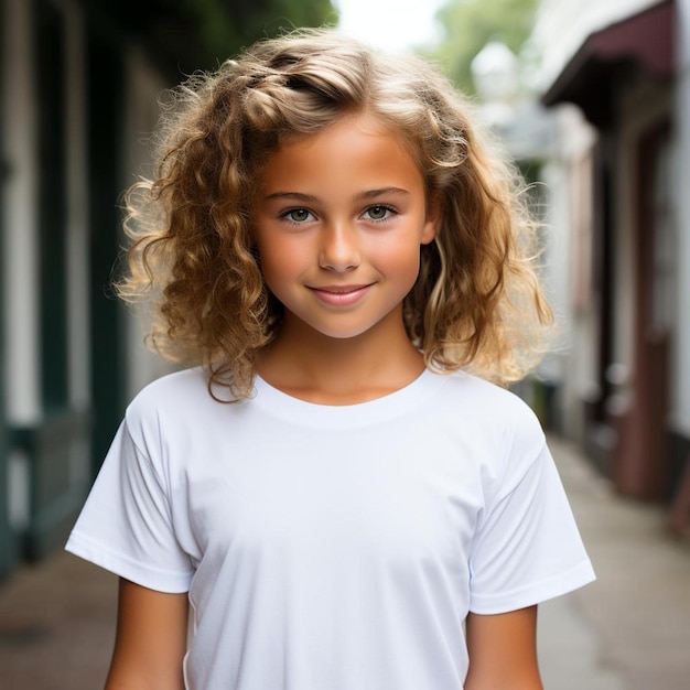 A white t - shirt with a white t - shirt on a wooden background.