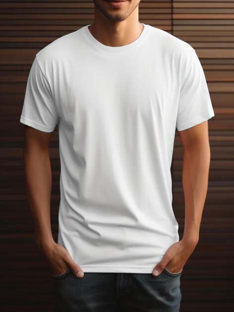 a white t - shirt with a white t - shirt.