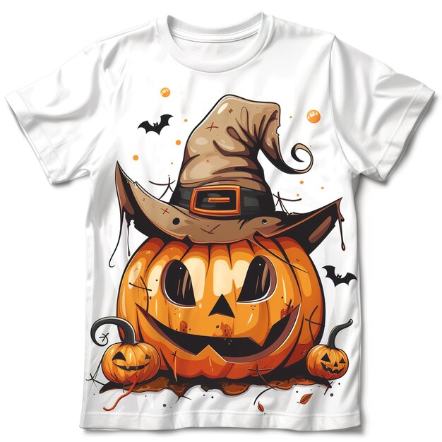 Photo a white t - shirt with a witch hat on it