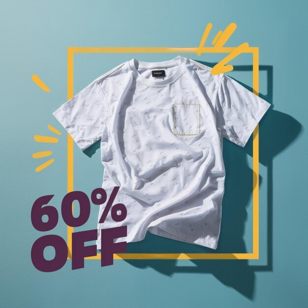 a white t - shirt with the words percent off on it