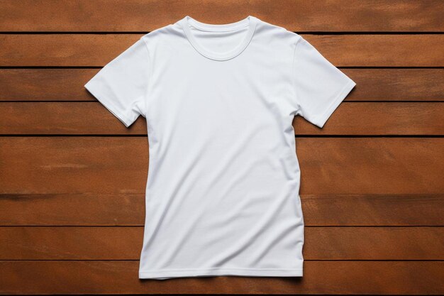 white t - shirt on a wooden background