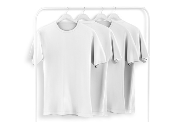 White t - shirts hanging on a hanger