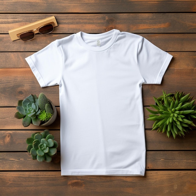 White T tshirt Raw Mockup