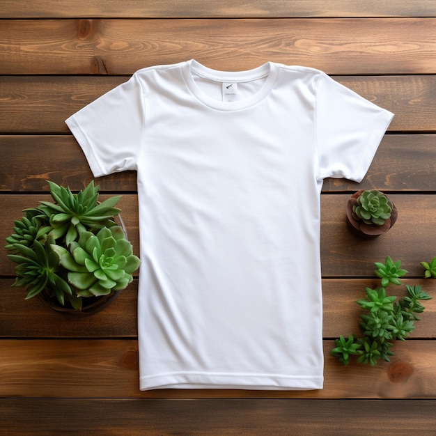 White T tshirt Raw Mockup