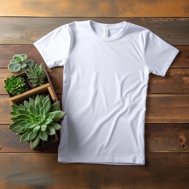 White T tshirt Raw Mockup