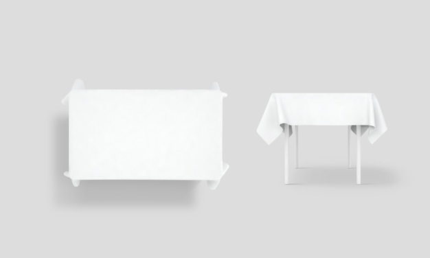 White tablecloth mock up set