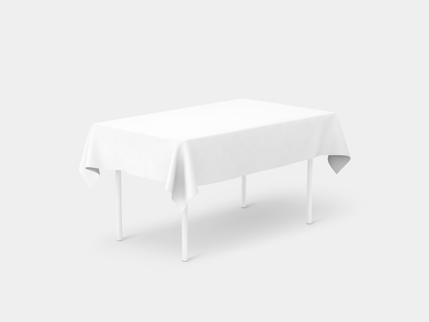 Photo white tablecloth on a table