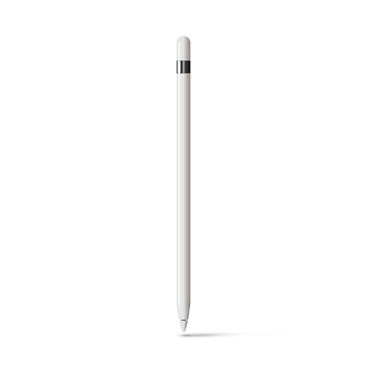 Photo white tablet stylus isolated on white wall. digital input device. graphic pencil for touch screen. drawing pen tool for digitizer. sketching stick style design. computer electronic artist handle