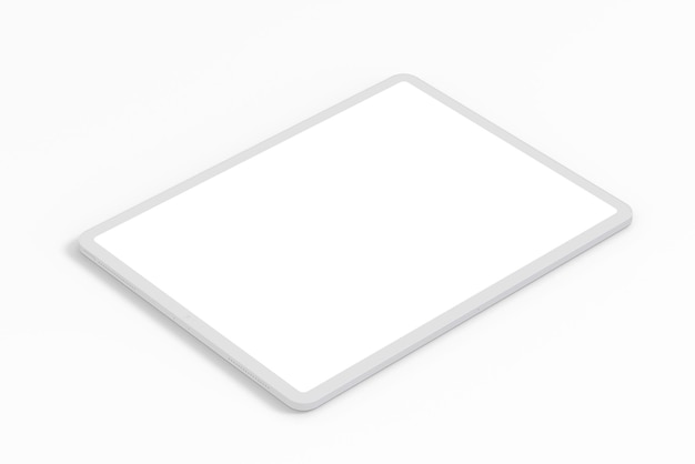 Photo a white tablet with a white background.