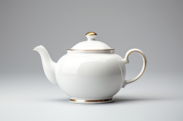 white tea pot on white background