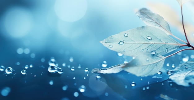 a white tear sheet shaped leaf on a blue background