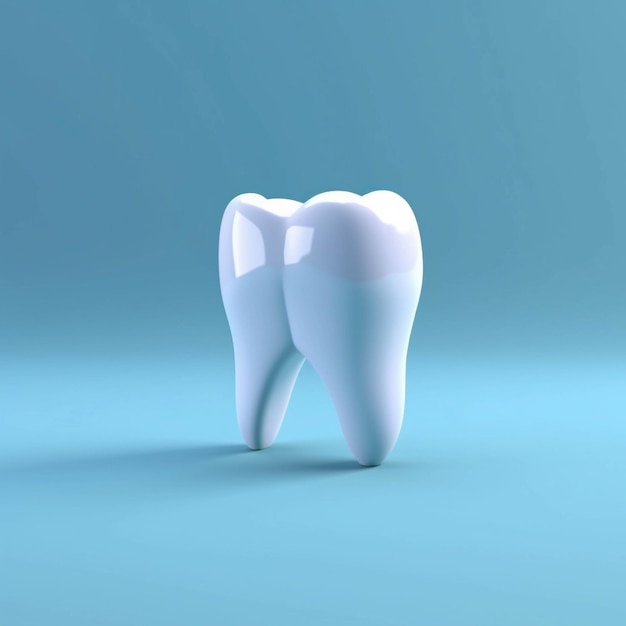 Белые зубы на голубом фоне