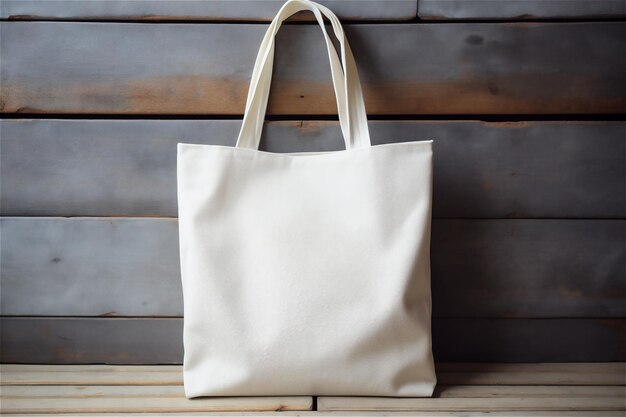 white textile canvas eco bag with copy space