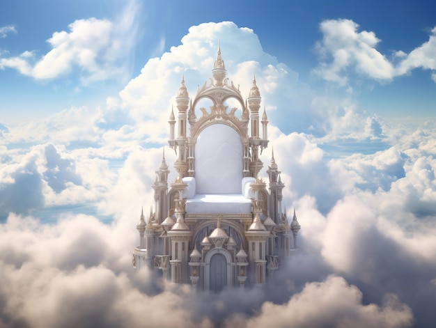 White throne among beautiful clouds