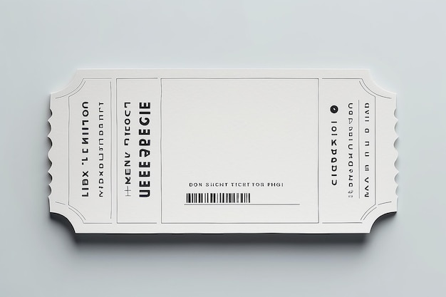 White ticket isolated with paper texture for mockups