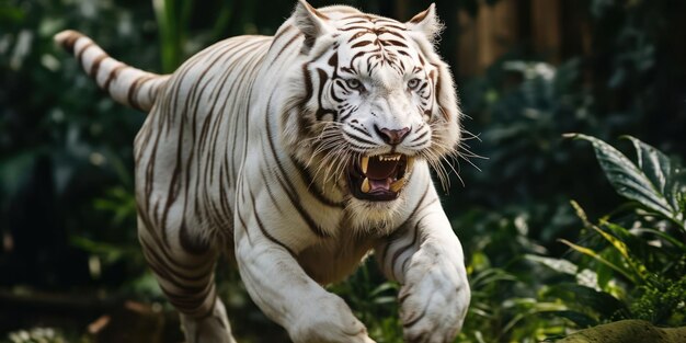 White Tiger Graceful Stance in Nature