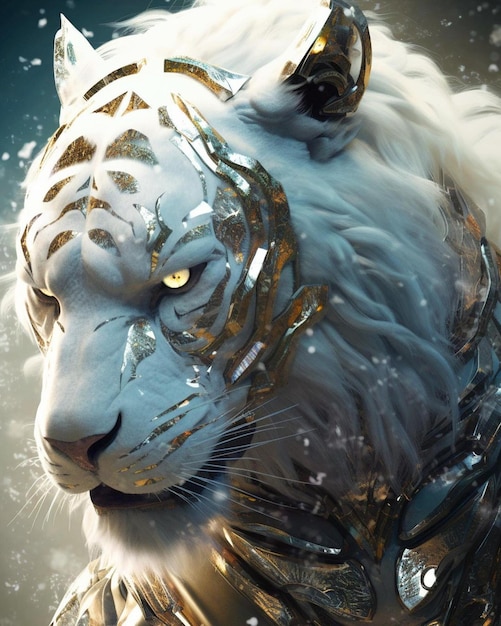 The white tiger is a tiger with gold eyes.