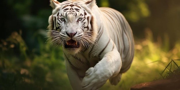 Photo white tiger in its wild natural environment