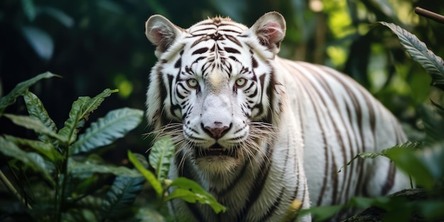 White Tiger Natural Habitat Portrait