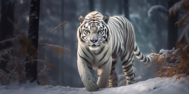 White tiger in the snow wallpapers