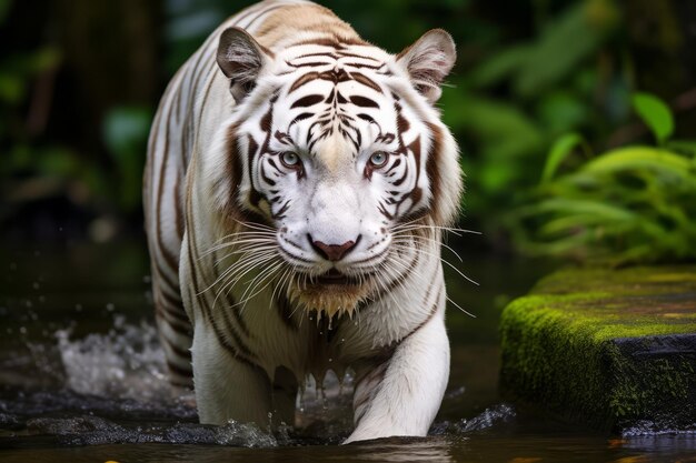 белый тигр в дикой природе