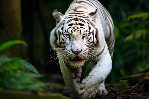 a white tiger in the wild