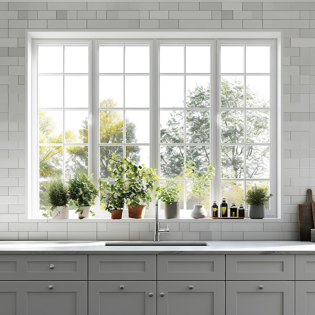 White tile in the kitchen