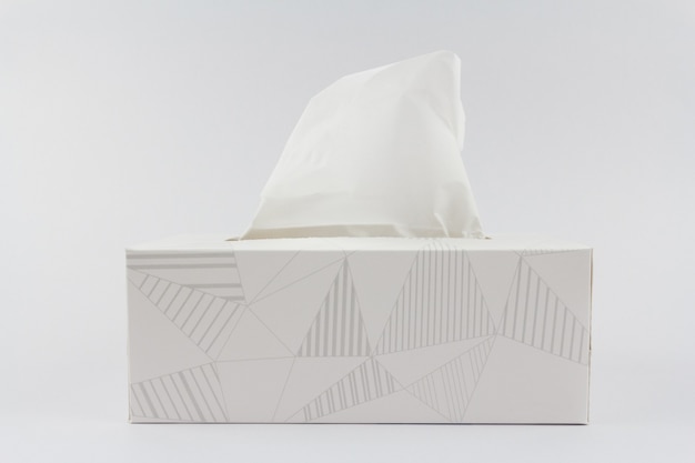 White tissue paper box on the white background.